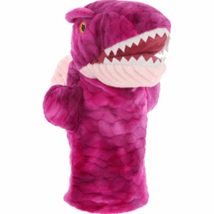 Keel toys Marioneta de dinosaurio de 27 cms.de peluche en rosa Keeleco
