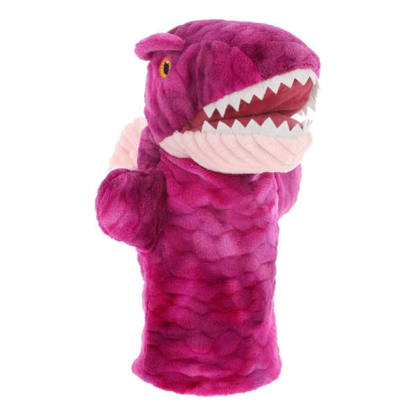 Keel toys Marioneta de dinosaurio de 27 cms.de peluche en rosa Keeleco