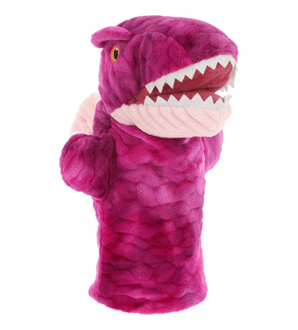 Keel toys Marioneta de dinosaurio de 27 cms.de peluche en rosa Keeleco