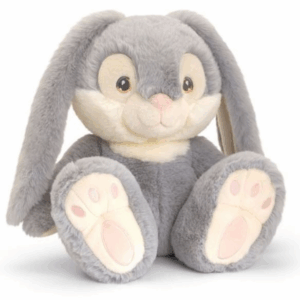 Keel Toys Peluche Conejo Patchfoot gris con orejas caídas 30 cm Keeleco