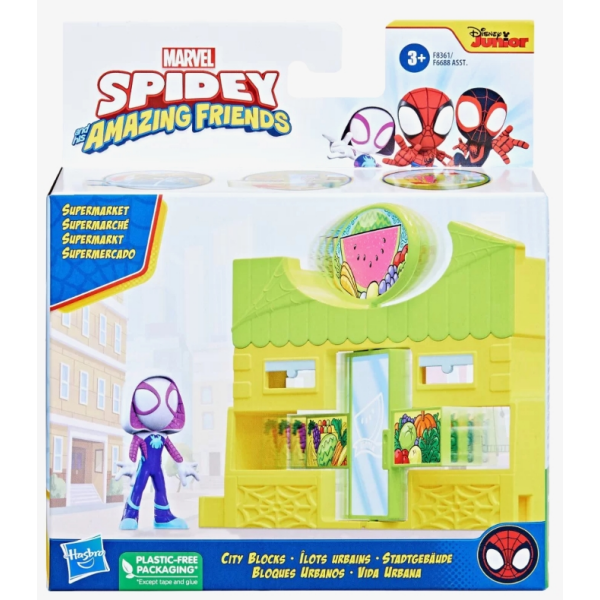 Hasbro Spidey Amazing Friends - Set Supermercado + Figura de acción Ghost Spider Hasbro F8361