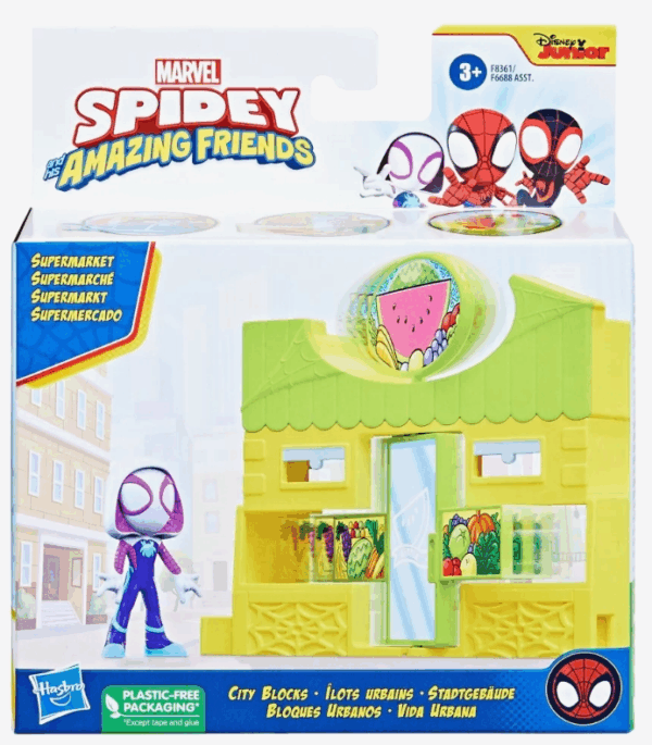 Hasbro Spidey Amazing Friends - Set Supermercado + Figura de acción Ghost Spider Hasbro F8361