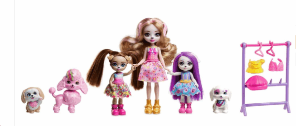 Enchantimal Glam Party familia de perros Mattel HNV26