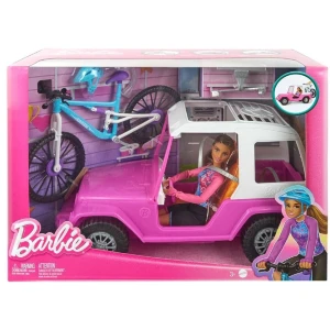 Barbie con bici de montaña y coche Jeep Mattel HKB06