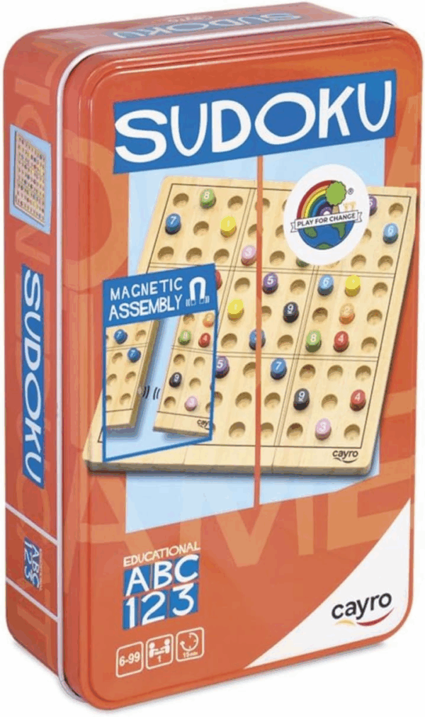 Sudoku juego en madera con caja de metal Cayro