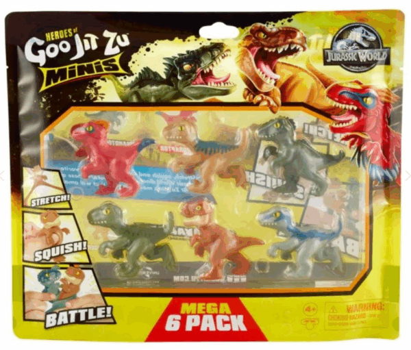 Goo Jit Zu jurassic wold pack de 6 mini dinosaurios