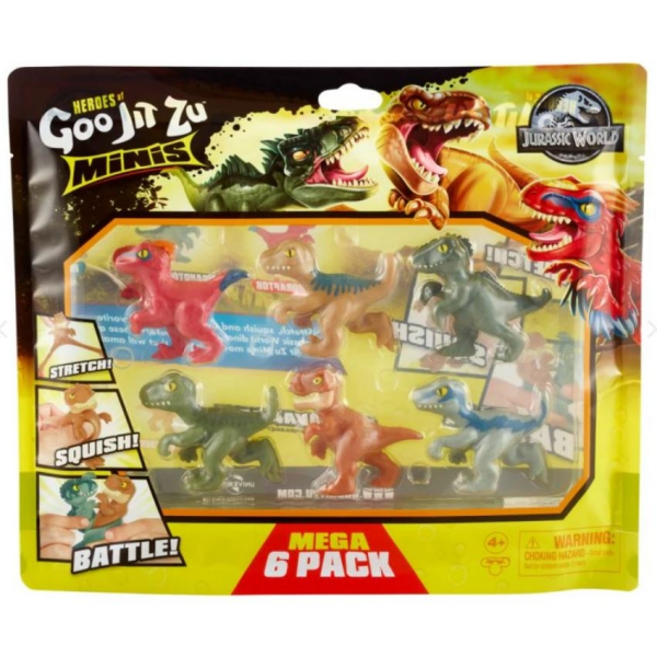 Goo Jit Zu jurassic wold pack de 6 mini dinosaurios