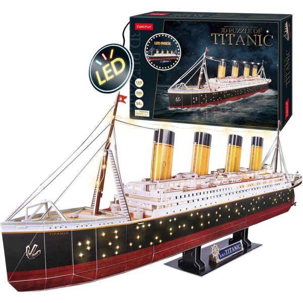 Puzzle 3D Titatic con Led CubicFun