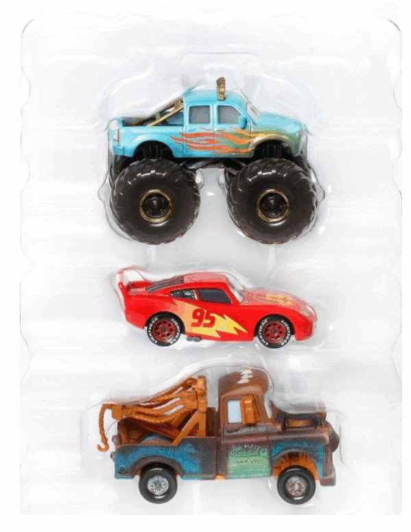 Cars - Paquete de 3 vehiculos Road Trip Rayo McQueen + Road Trip Mater Mattel HPL99