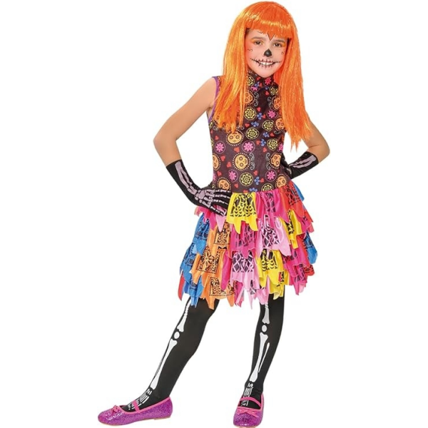 Disfraz Skelita de los Muertos Talla L 8-10 años Rubies S8882
