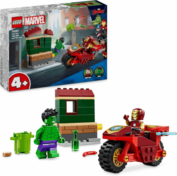 Lego Marvel Iron Man con Moto y Hulk Lego 76287