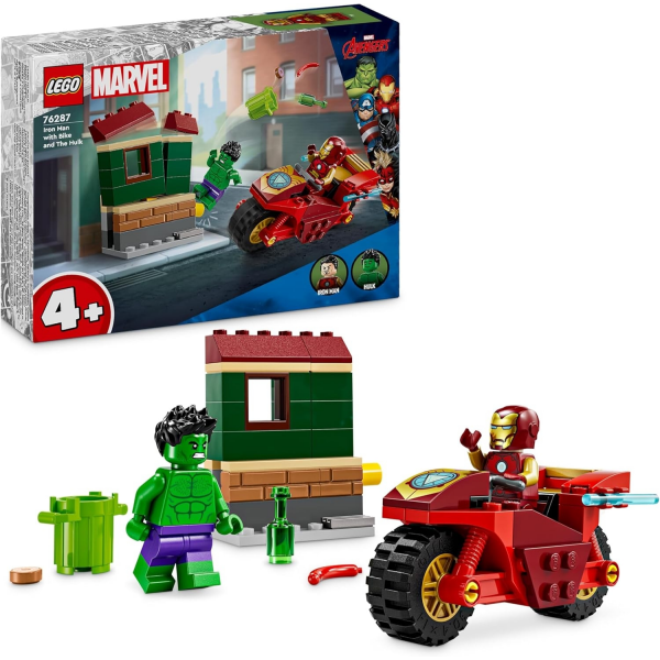 Lego Marvel Iron Man con Moto y Hulk Lego 76287