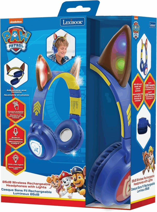 Paw Patrol Auriculares Bluetooth con Luces Lexibook