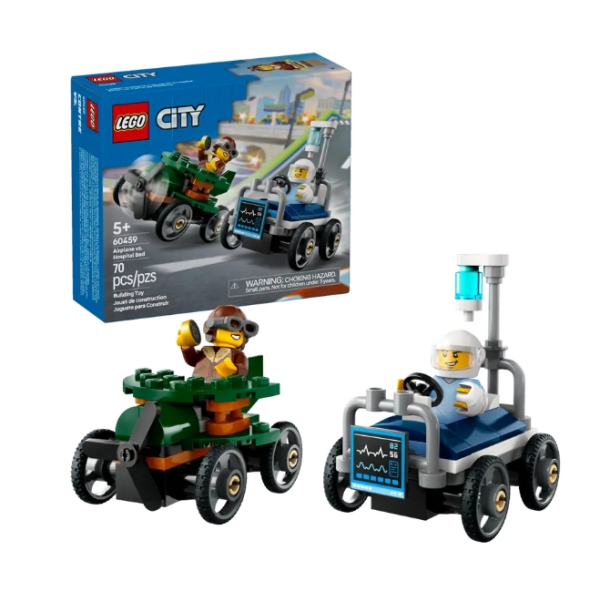 Lego 60459 Pack de coches de carreras:Avion cama de hospital Lego City