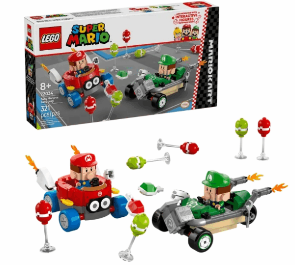 Lego 72034 Mario Kart Bebe Mario Kart vs Bebe Luigi Lego Mario