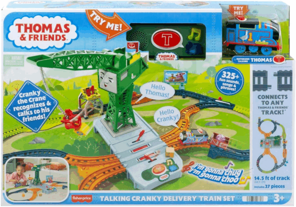 Thomas Friends Conjunto de Tren con Sonidos Cranky hace entregas en Sodor Mattel HRC47