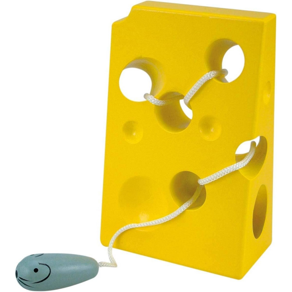 Queso y Raton Juego de Psicomotricidad de Madera Woody