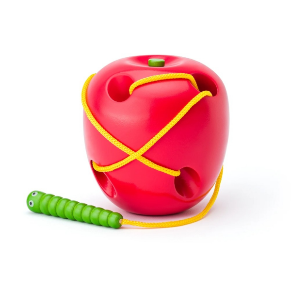 Manzana con Gusanito Juego de Psicomotricidad en Madera Woody