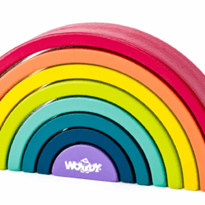 Juego de Equilibrio Bloques de Madera Arcoiris Woody