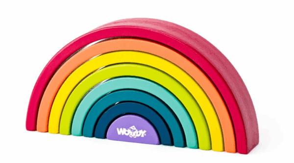 Juego de Equilibrio Bloques de Madera Arcoiris Woody