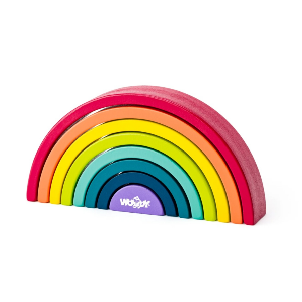 Juego de Equilibrio Bloques de Madera Arcoiris Woody