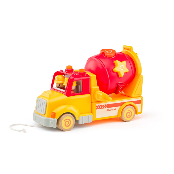 Camion Hormigoera con Piezas Encajables con Luz y Sonido en Madera Woody