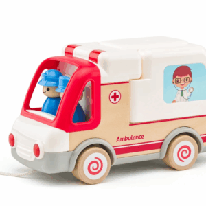 Ambulancia con Luces y Sonidos Madera Woody