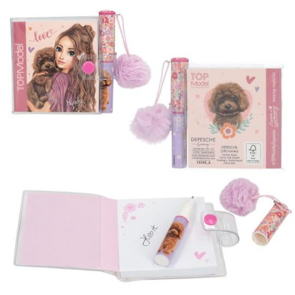 Top Model Mini Block de Notas con Boligrafo Rosa Depesche
