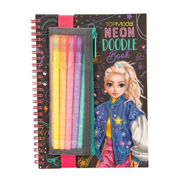 Top Model Doodle Book Neon Con set de Boligrafos Neon Depesche