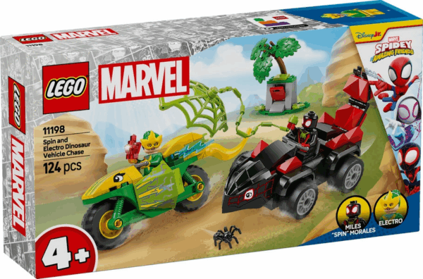 Lego 11198 Spin y Electro Duelo de Vehiculos Dinosaurios Lego Marvel
