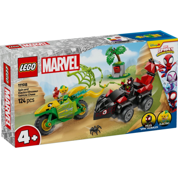 Lego 11198 Spin y Electro Duelo de Vehiculos Dinosaurios Lego Marvel