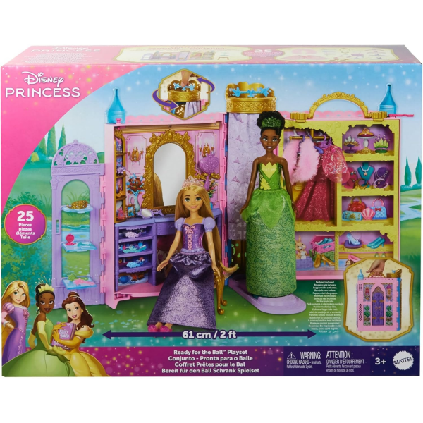 Armario Portatil Princesas Disney (muñecas no incluidas) Mattel HXC20