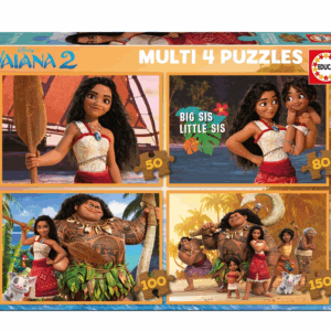 Educa - Set de 4 Puzzles Infantiles progresivos de 50 a 150 Piezas de Vaiana 2. Medidas: 34 x 24 cm. Educa 20104