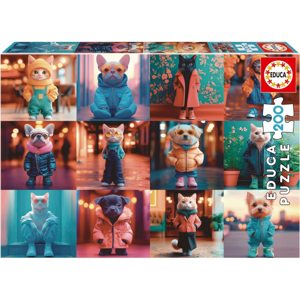 Puzzle 200 Animales de Moda Educa 20219