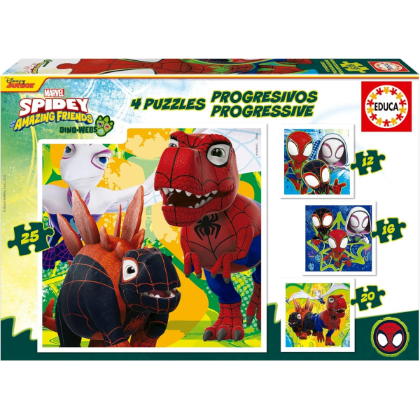 Puzzle Progresivo Dino Spidey Educa 20343