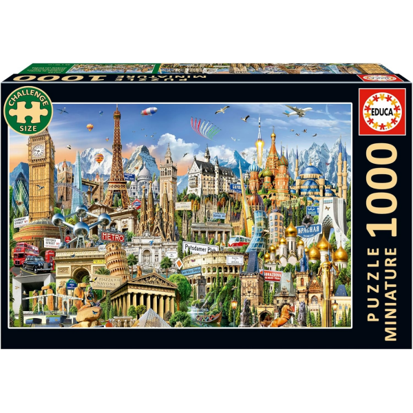Puzzle 1000 Miniature Simbolos Europa Educa 20248