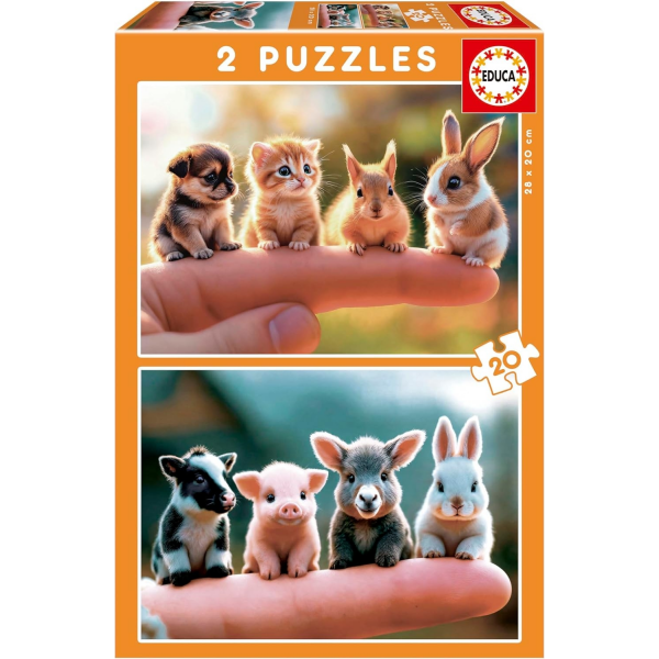 Puzzle 20x2 Bebes Animales Educa 20221