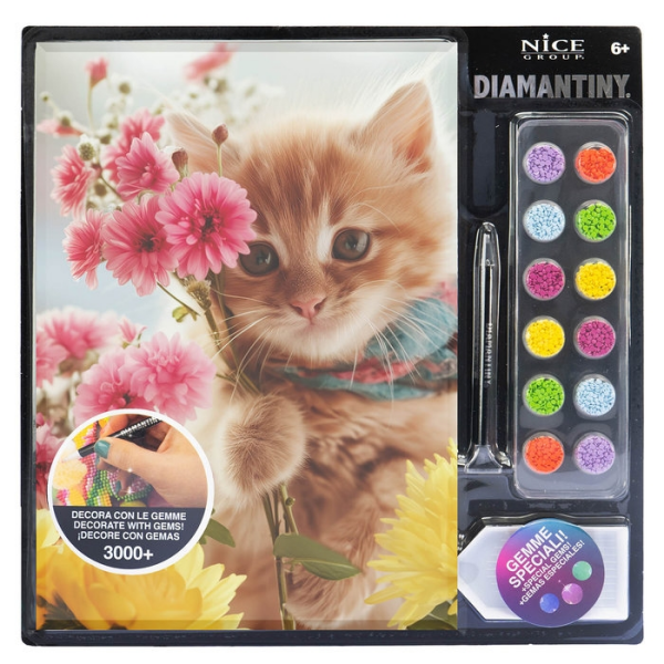 Diamantiny Crea con Diamantes Gato con Flor Nice 96107