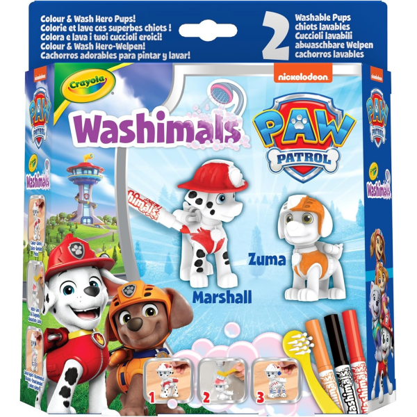 Washimals Paw Patrol Marshall Zuma Crayola