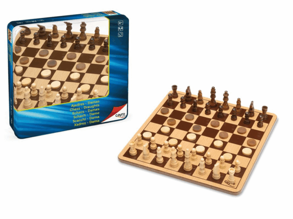 Ajedrez damas caja metalica cayro