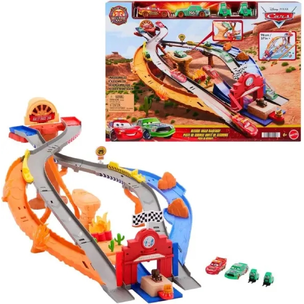 Cars Radiador Springs Circuito de Carreras de Rescate Mattel JFL57
