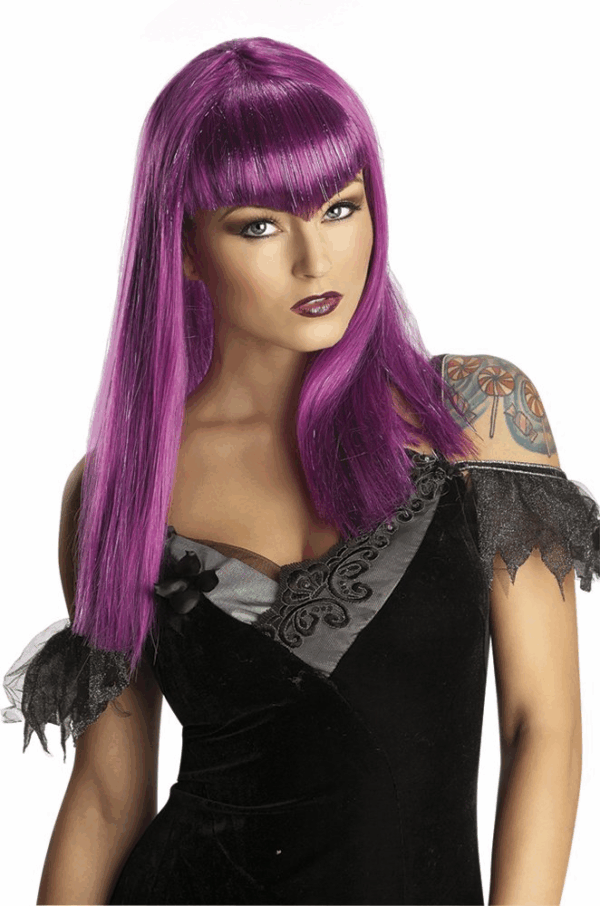 Peluca vampiresa color lila s1517