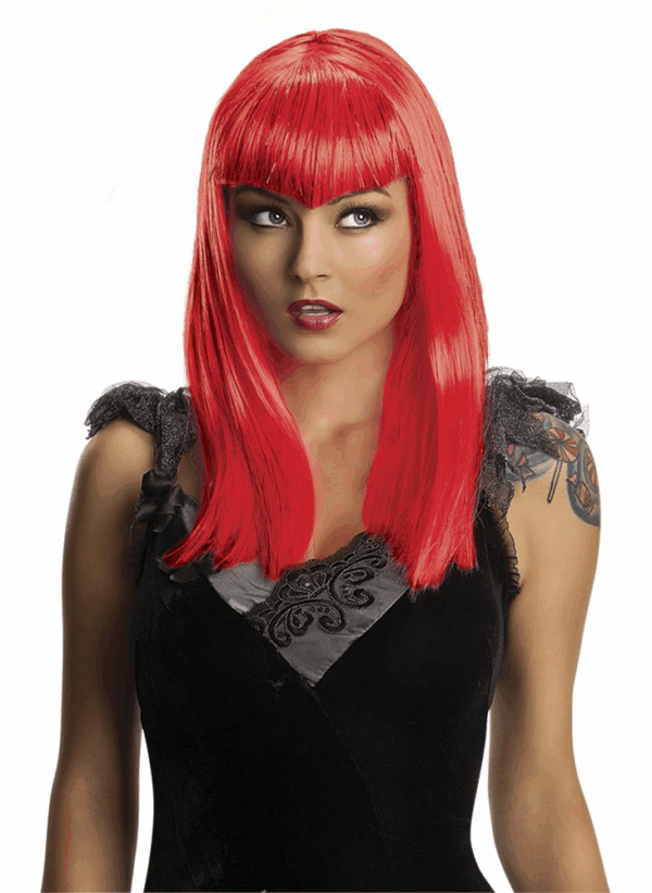 Peluca vampiresa color rojo s1516