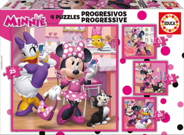 Puzzle progresivo minnie de 12 - 16 - 20 - 25 piezas Educa 17630