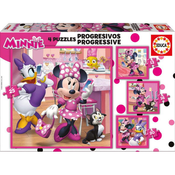 Puzzle progresivo minnie de 12 - 16 - 20 - 25 piezas Educa 17630