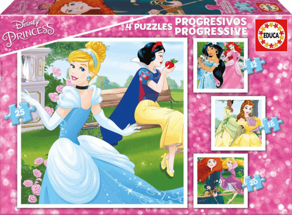 Puzzle progresivo princesas 12+16+2+25 Educa 17166