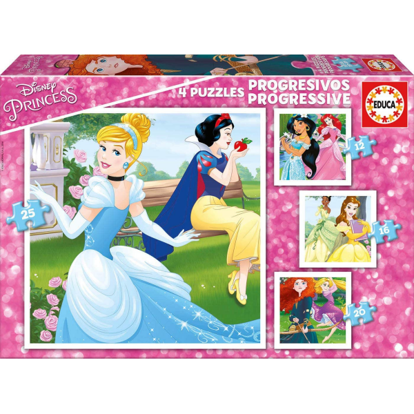 Puzzle progresivo princesas 12+16+2+25 Educa 17166