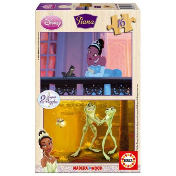 Puzzle madera tiana princesas 16 piezas educa
