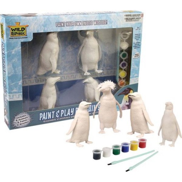 Pinta y decora animales pinguinos wild republic