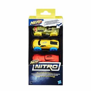 Nerf nitro 3 coches verde amarillo rojo hasbro c0779